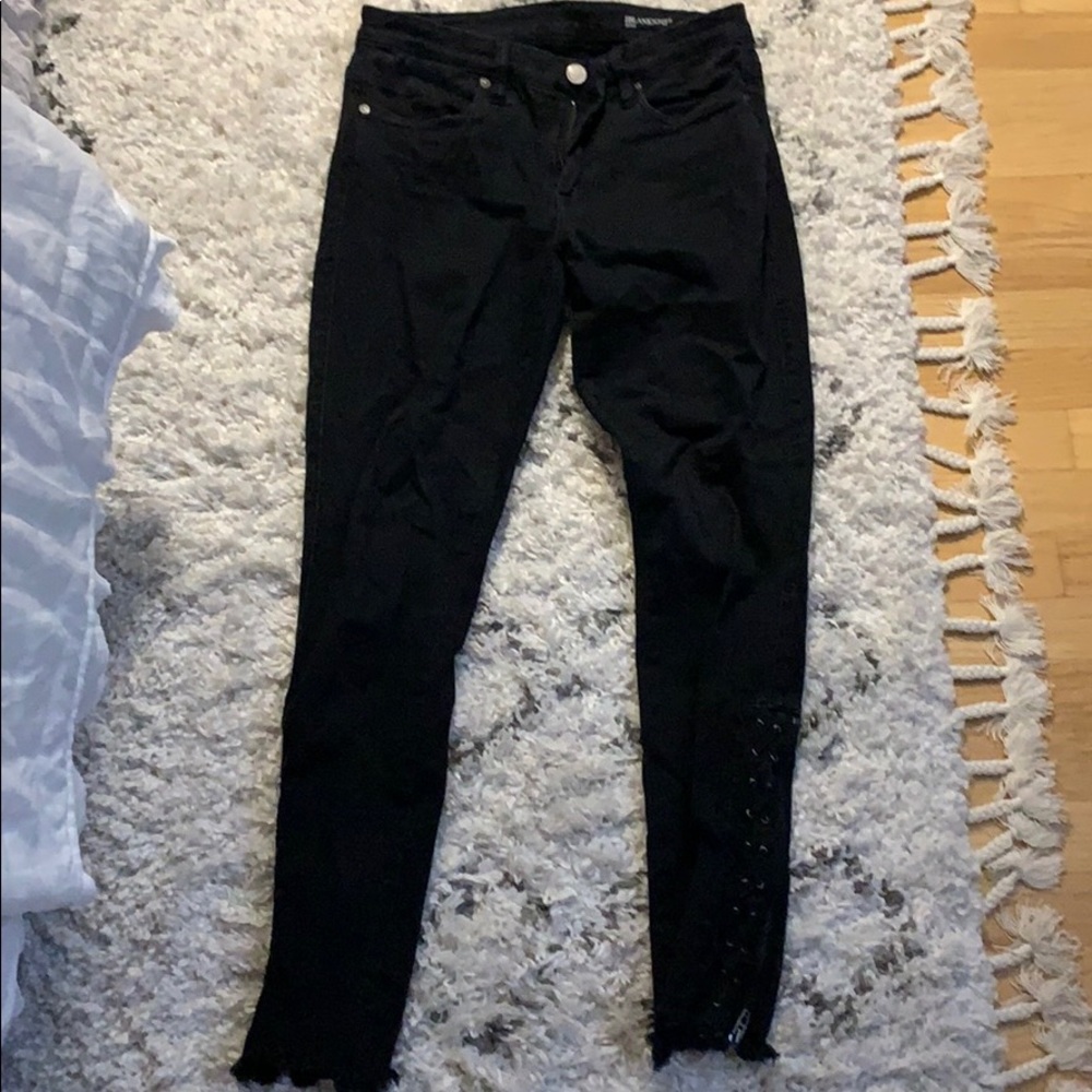 BLANK NYC black jeans with zippered ankle
